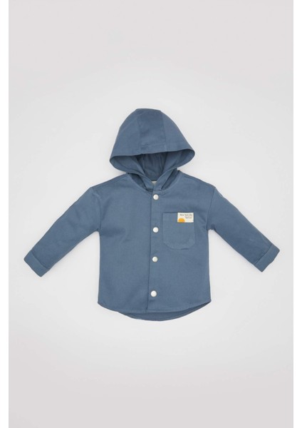 Erkek Bebek Gabardin Uzun Kollu Kapüşonlu Gömlek C2316A524SP