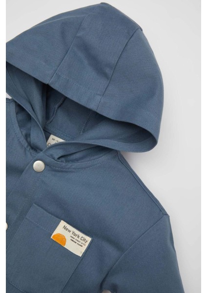Erkek Bebek Gabardin Uzun Kollu Kapüşonlu Gömlek C2316A524SP