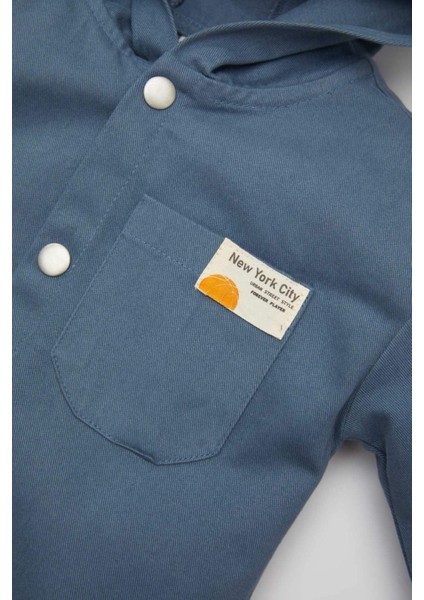 Erkek Bebek Gabardin Uzun Kollu Kapüşonlu Gömlek C2316A524SP