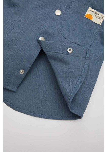Erkek Bebek Gabardin Uzun Kollu Kapüşonlu Gömlek C2316A524SP