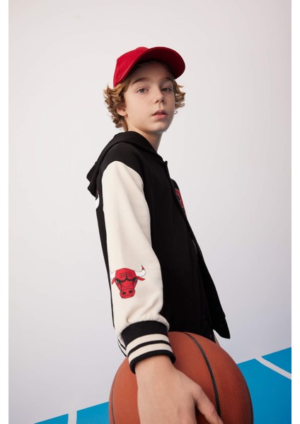 Erkek Çocuk NBA Chicago Bulls Kapüşonlu Bomber Hırka B6818A824SP