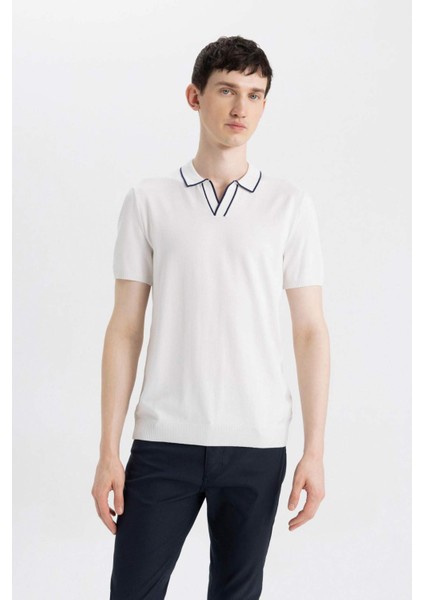 Modern Fit Kısa Kollu Triko Polo Tişört C4984AX24SM
