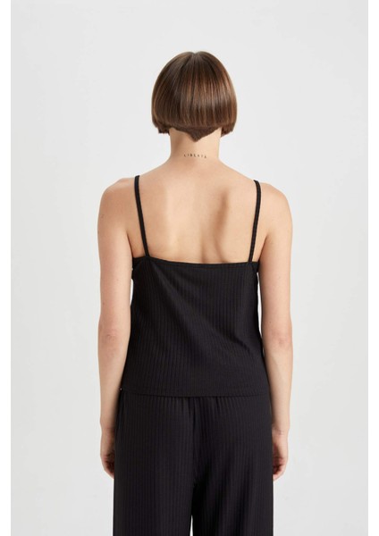 Regular Fit Askılı Casual Pijama Üstü-Fall in Love B6560AX23AU