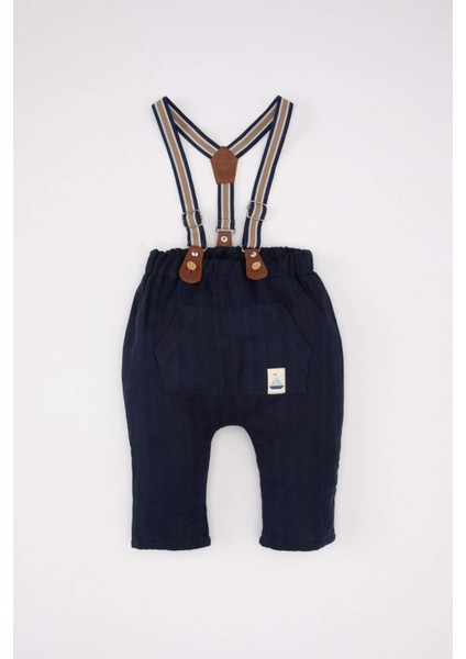 Erkek Bebek Müslin Pantolon Pantolon Askısı 2'li Takım B9510A524SM fırsatları