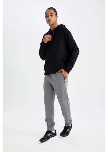 Fit Sporcu Jogger Eşofman Altı Slim Fit Dar Kesim Beli Paçası Lastikli Cepli Basic Düz D0928AX24AU