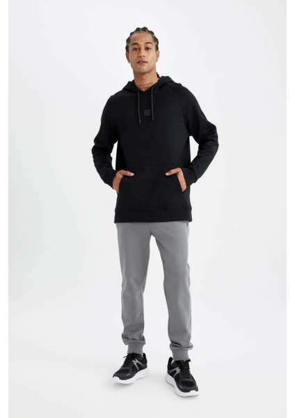 Fit Sporcu Jogger Eşofman Altı Slim Fit Dar Kesim Beli Paçası Lastikli Cepli Basic Düz D0928AX24AU