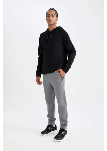 Fit Sporcu Jogger Eşofman Altı Slim Fit Dar Kesim Beli Paçası Lastikli Cepli Basic Düz D0928AX24AU