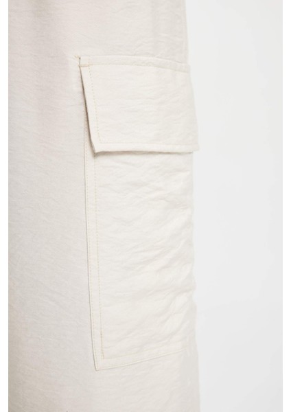 Wide Leg Dökümlü Kumaş Pantolon Beli Lastikli Bağcıklı Geniş Bol Paça Cepli Yüksek Bel Uzun Boy Paça Yırtmaçlı A9212AX24SM indirimleri