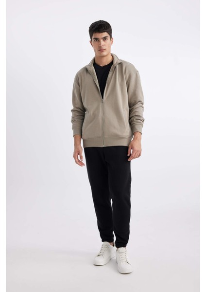 Comfort Fit Dik Yaka Fermuarlı Sweatshirt A5276AX24SP