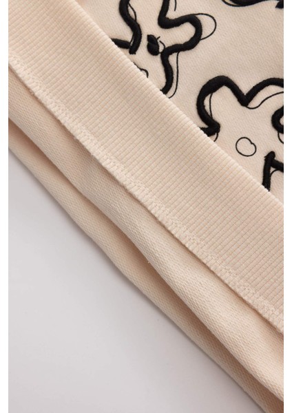 Kız Bebek Bisiklet Yaka Çiçek Baskılı Sweatshirt C0721A524Sp
