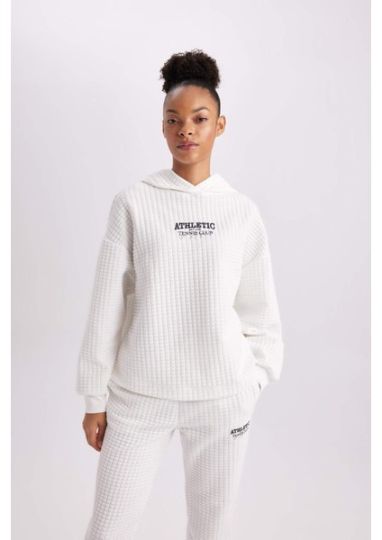 Fit Oversize Geniş Kalıp Kapüşonlu Kapitone Sporcu Sweatshirt B4599AX24SP