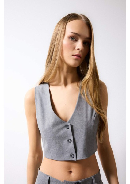 Crop Blazer Yelek C2574AX24SP