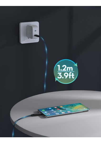 Type-C To Type-C Telefon Şarj ve Data Aktarım Kablosu Kaliteli Malzeme Naylon Örgü Tekniği iPhone 15 Uyumlu 1.2 Metre USB C To USB C Kablo CB1037