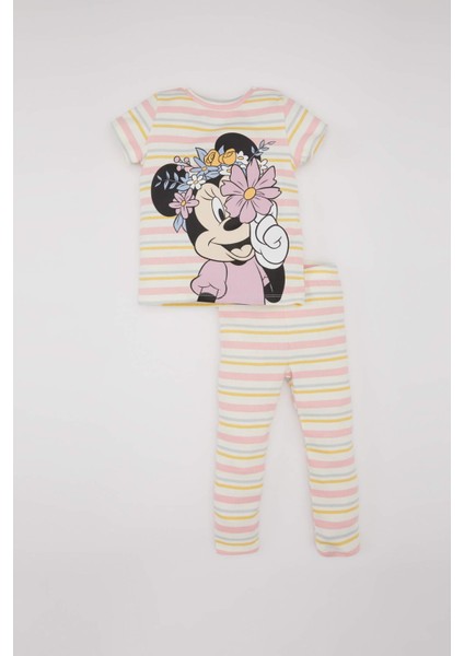 Kız Bebek Disney Mickey & Minnie Kısa Kollu Fitilli Kaşkorse Kısa Kollu Pijama Takımı B9241A524SM