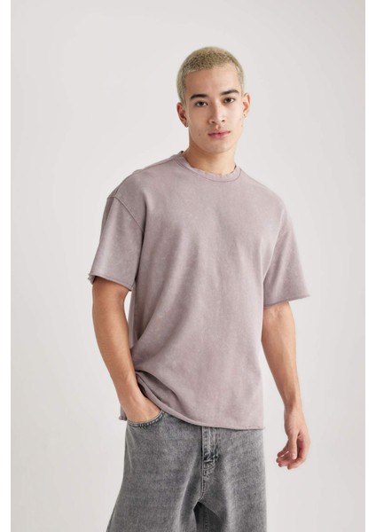 Comfort Regular Fit Rahat Kalıp Bisiklet Yaka Yıkamalı Soluk Efektli Kısa Kollu Tişört B9223AX23WN modelleri