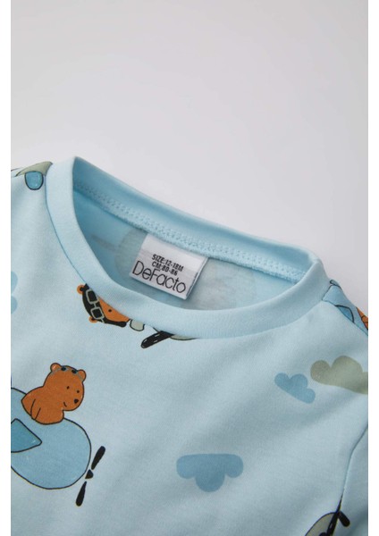 Erkek Bebek Ayı Baskılı Uzun Kollu Premium Pijama Takımı B7741A524SP modelleri
