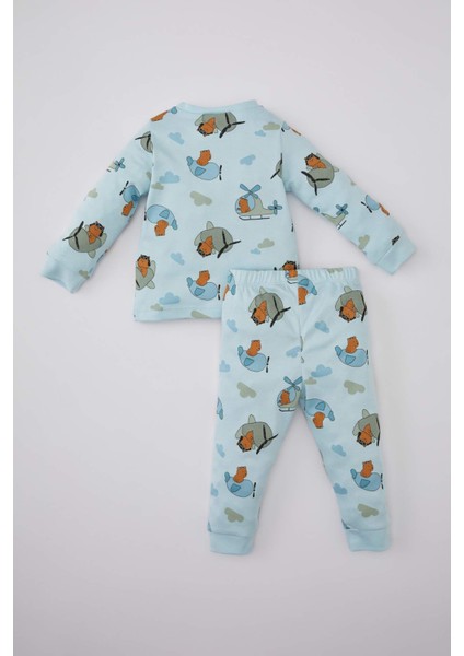 Erkek Bebek Ayı Baskılı Uzun Kollu Premium Pijama Takımı B7741A524SP indirimleri