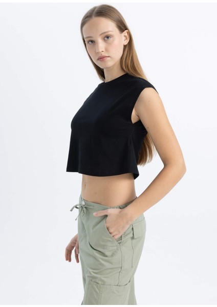 Coool Loose Fit Bisiklet Yaka Basic Düz Atlet C5338AX24SM