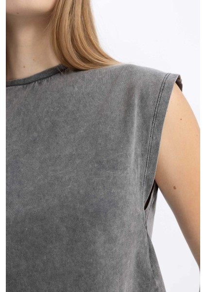 Coool Loose Fit Yıkamalı Soluk Efektli Atlet C5016AX24SM indirimleri