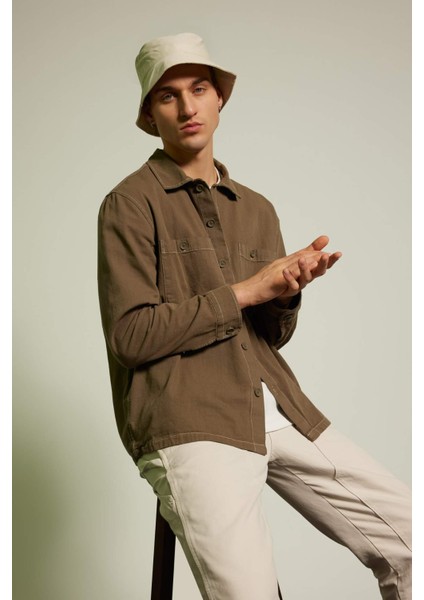 Relax Fit Pamuklu Uzun Kollu Gömlek Ceket B6113AX23AU modelleri