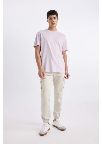 %100 Pamuk New Regular Fit Bisiklet Yaka Basic Düz Kısa Kollu Tişört V7699AZ24SP
