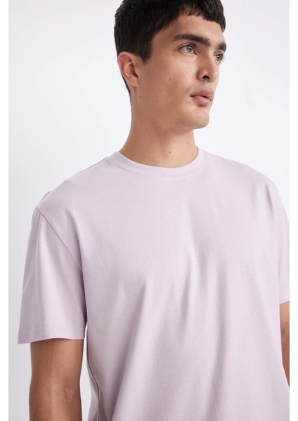 %100 Pamuk New Regular Fit Bisiklet Yaka Basic Düz Kısa Kollu Tişört V7699AZ24SP