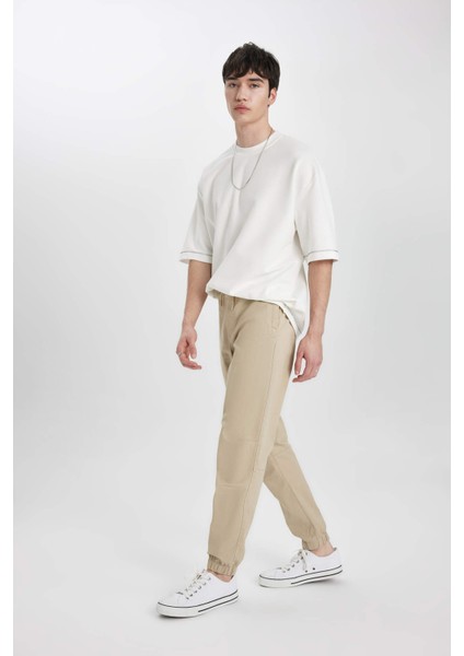 Regular Fit Jogger Gabardin Pantolon Beli Bağcıklı Cepli Düz Paça B6148AX24SP