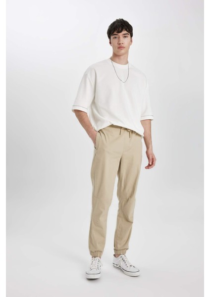 Regular Fit Jogger Gabardin Pantolon Beli Bağcıklı Cepli Düz Paça B6148AX24SP