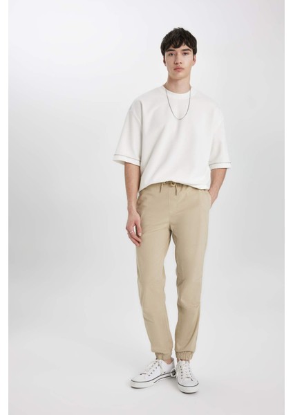 Regular Fit Jogger Gabardin Pantolon Beli Bağcıklı Cepli Düz Paça B6148AX24SP