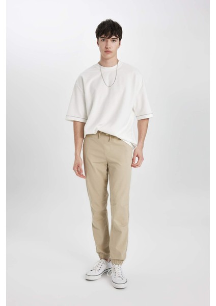 Regular Fit Jogger Gabardin Pantolon Beli Bağcıklı Cepli Düz Paça B6148AX24SP