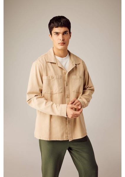 Relax Fit Pamuklu Uzun Kollu Gömlek Ceket B6113AX23AU modelleri