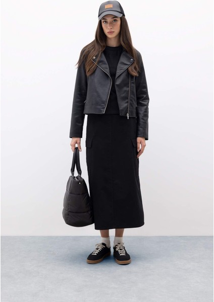 Regular Fit Gabardin Maxi Etek A3944AX23AU