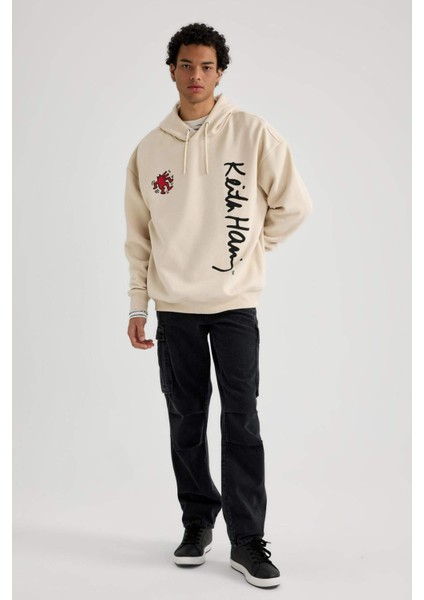 Keith Haring Oversize Fit Kapüşonlu Sweatshirt A7885AX23AU modelleri