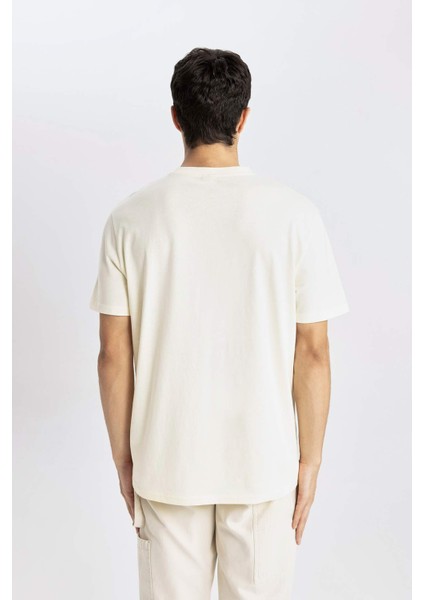 New Regular Fit Bisiklet Yaka Basic Düz %100 Pamuk Kısa Kollu Tişört V7699AZ24SP