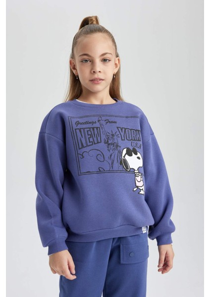 Kız Çocuk Snoopy Bisiklet Yaka Sweatshirt B2525A823WN modelleri