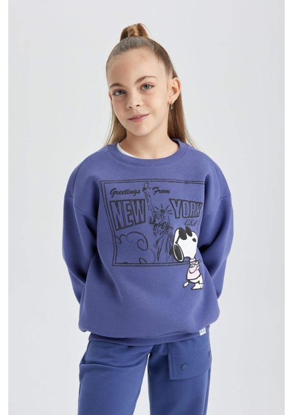 Kız Çocuk Snoopy Bisiklet Yaka Sweatshirt B2525A823WN fırsatları