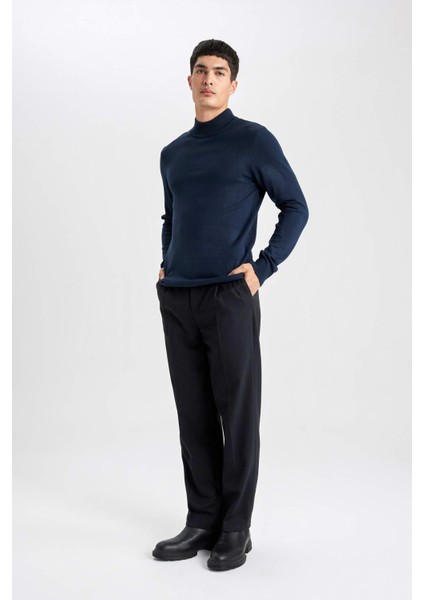 Slim Fit Dar Kesim Yarım Balıkçı Yaka Basic Düz Triko Kazak R1127AZ24SP fiyatları