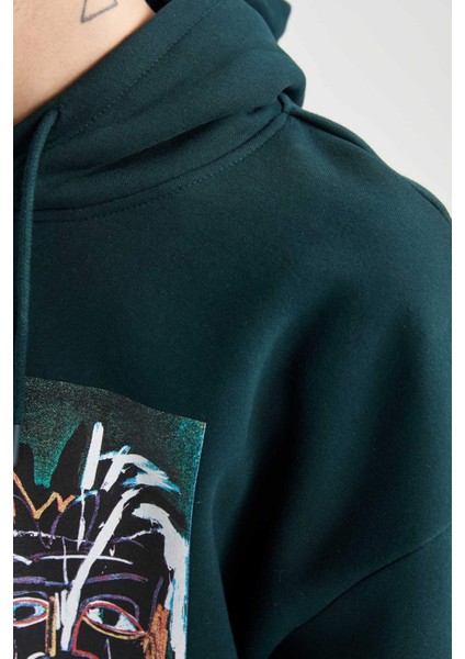 Jean Michel Basquiat Oversize Geniş Kalıp Kapüşonlu Sweatshirt A9486AX23AU indirimleri