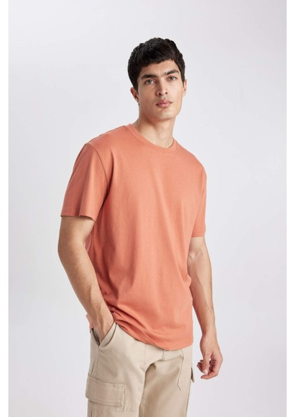 %100 Pamuk New Regular Fit Bisiklet Yaka Basic Düz Kısa Kollu Tişört V7699AZ24SP modelleri