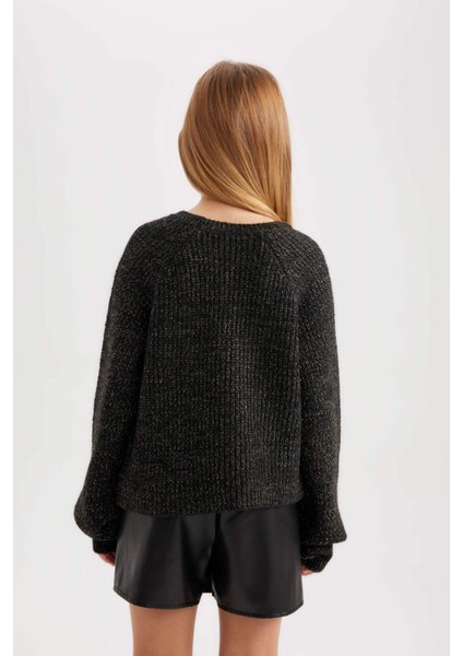 Kız Çocuk Bisiklet Yaka Triko Kazak B4069A823WN indirimleri