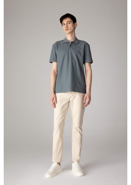 Regular Fit Kısa Kollu Basic Düz Pike Kumaş Polo Tişört C1293AX24SP