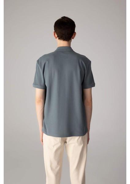 Regular Fit Kısa Kollu Basic Düz Pike Kumaş Polo Tişört C1293AX24SP