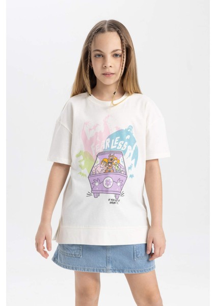 Kız Çocuk Scooby Doo Oversize Fit Kısa Kollu Tişört C0146A824SM