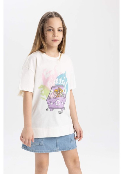 Kız Çocuk Scooby Doo Oversize Fit Kısa Kollu Tişört C0146A824SM