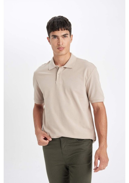 New Regular Fit Kısa Kollu Basic Düz Polo Tişört C1293AX24SP