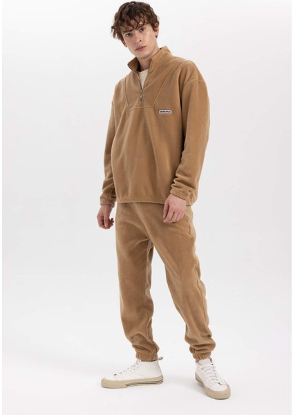 Regular Fit Polar Eşofman Altı Beli Bağcıklı Lastikli Paça A7044AX23WN