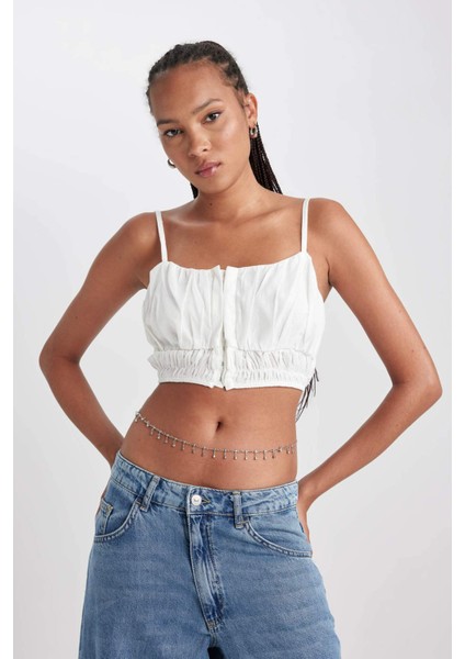 V Yaka Askılı Crop Bluz B2170AX23HS modelleri