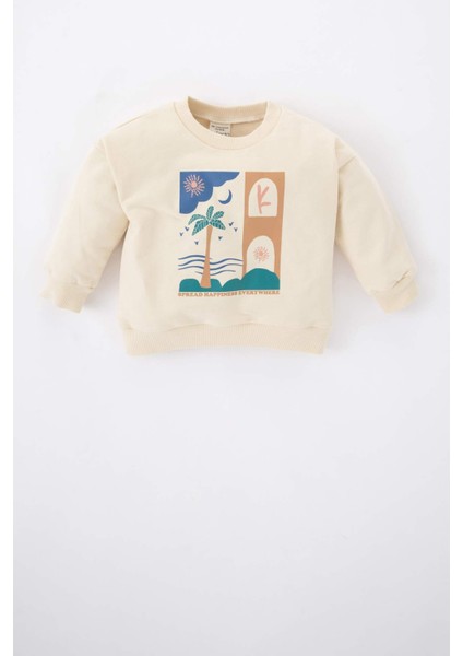 Erkek Bebek Palmiye Desenli Sweatshirt Z5627A223SP