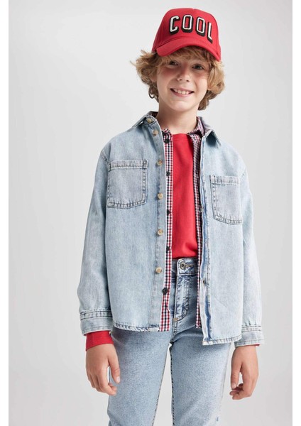 Erkek Çocuk Oversize Uzun Kolu Jean Gömlek Z1570A623SP