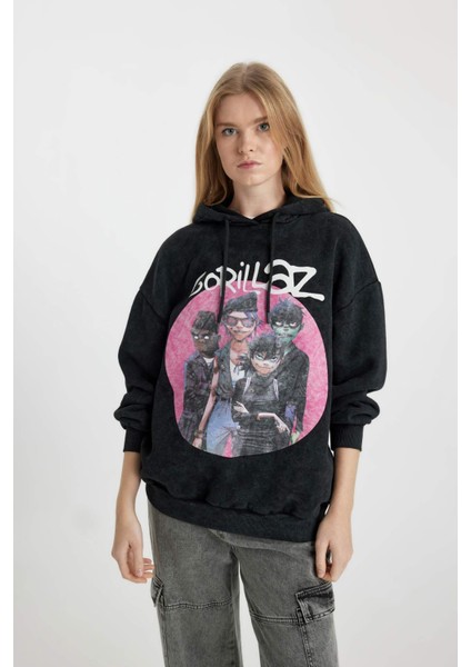 Coool One Piece Oversize Geniş Kalıp Kapüşonlu Soluk Yıkama Efektli Kalın Sweatshirt B2551AX23WN modelleri